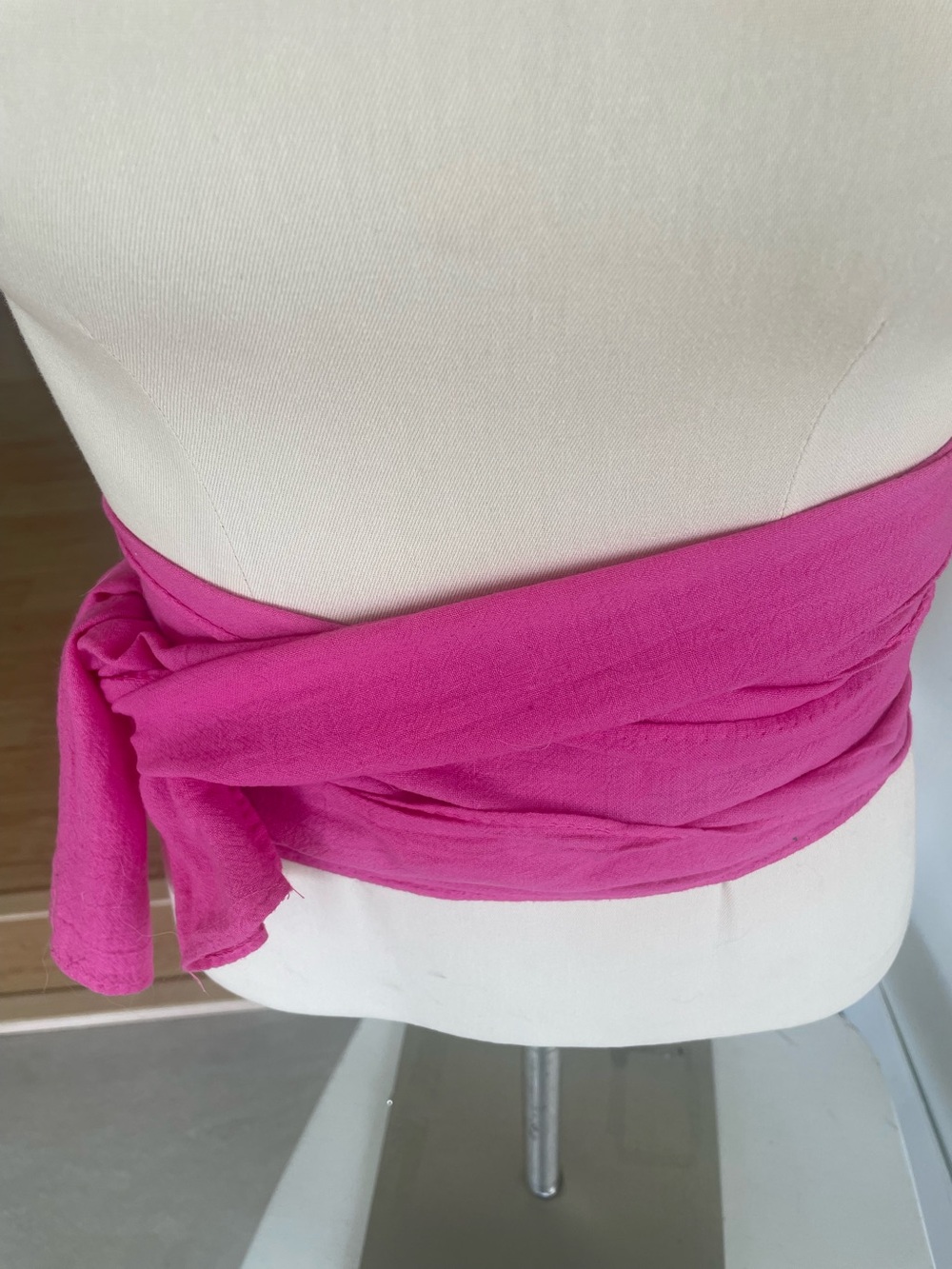 Hot Pink Cotton Sash/ Belt  7 X 102 inches   Vintage 1980’s